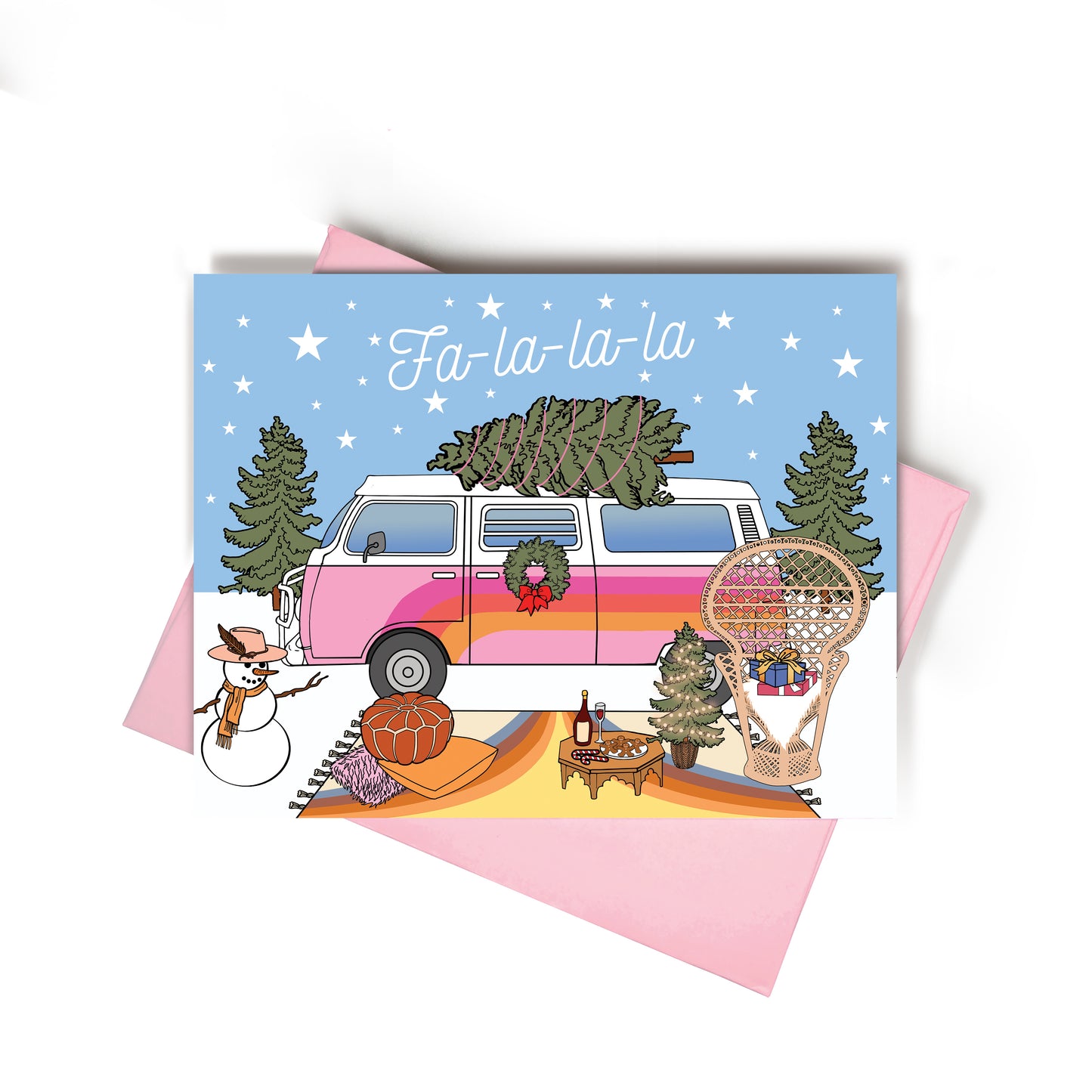 Fa-la-la-la Holiday Card | Modern Festive Cards | Boho Christmas Cards
