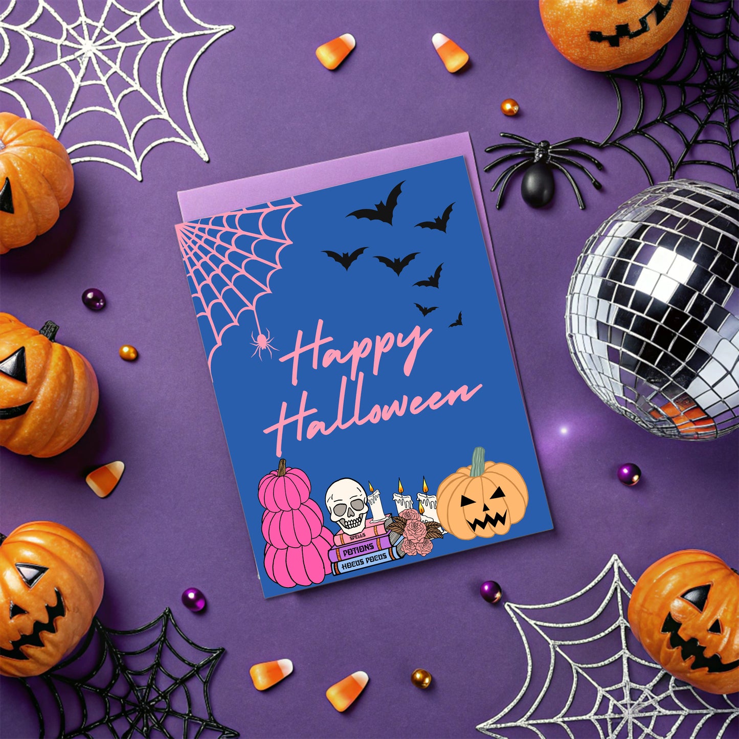 Happy Halloween Blue Card