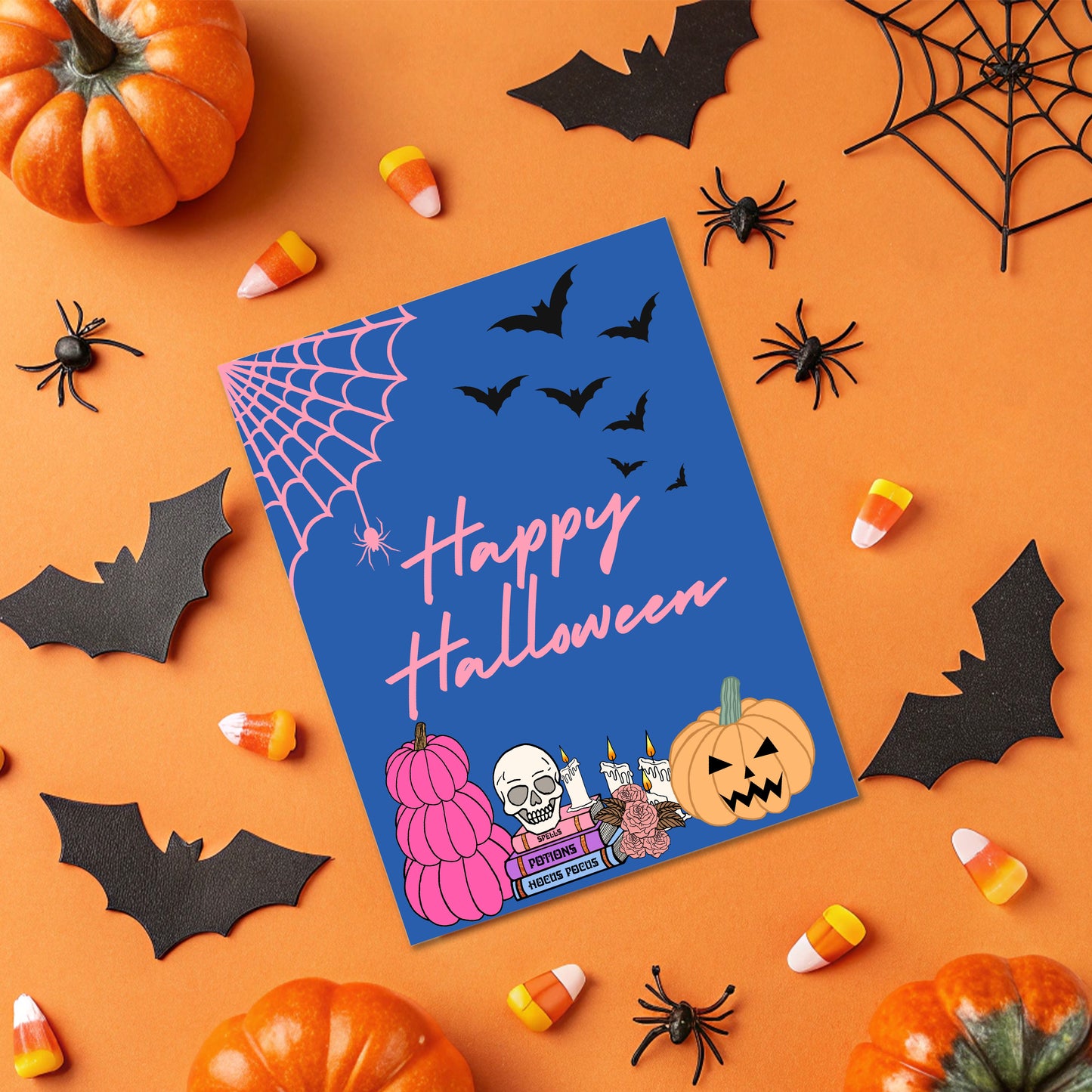 Happy Halloween Blue Card