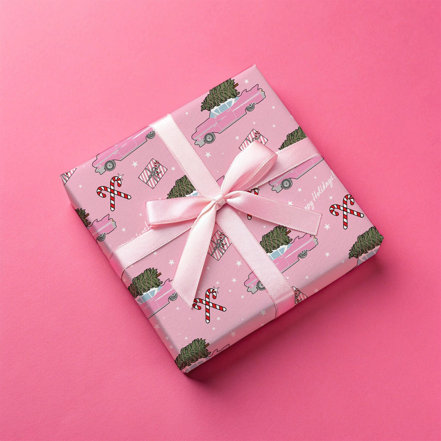Retro Christmas Car Gift Wrap