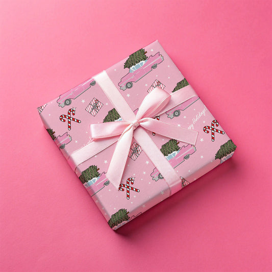 Retro Christmas Car Gift Wrap