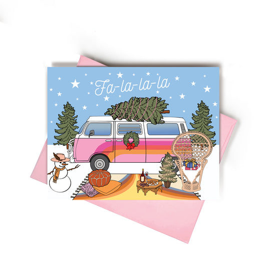 Fa-la-la-la Holiday Card | Modern Festive Cards |  Boho Christmas Cards