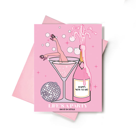 Life's a Party (Glow) New Year Card