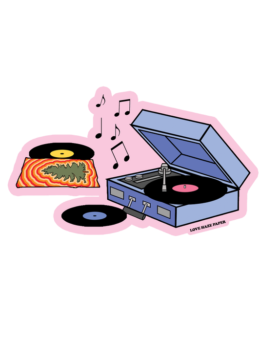 Christmas Record Player Sticker