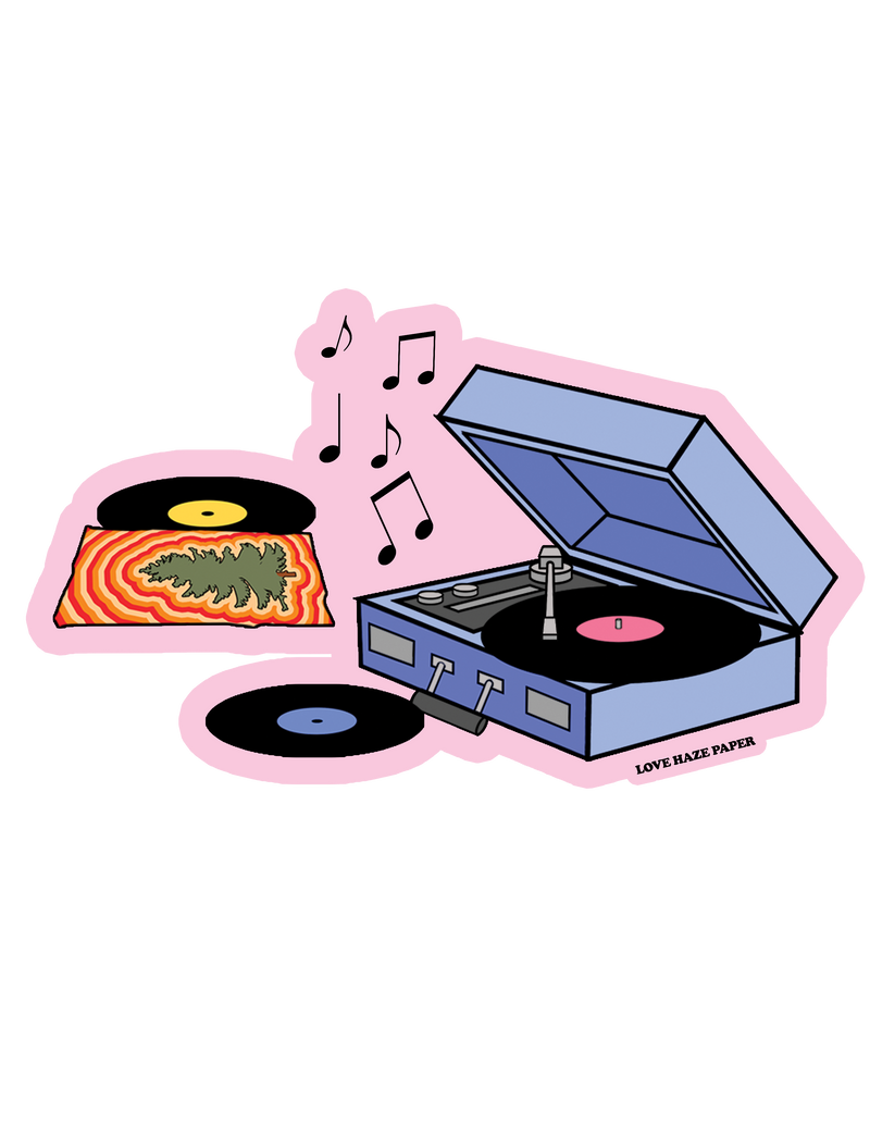 Christmas Record Player Sticker