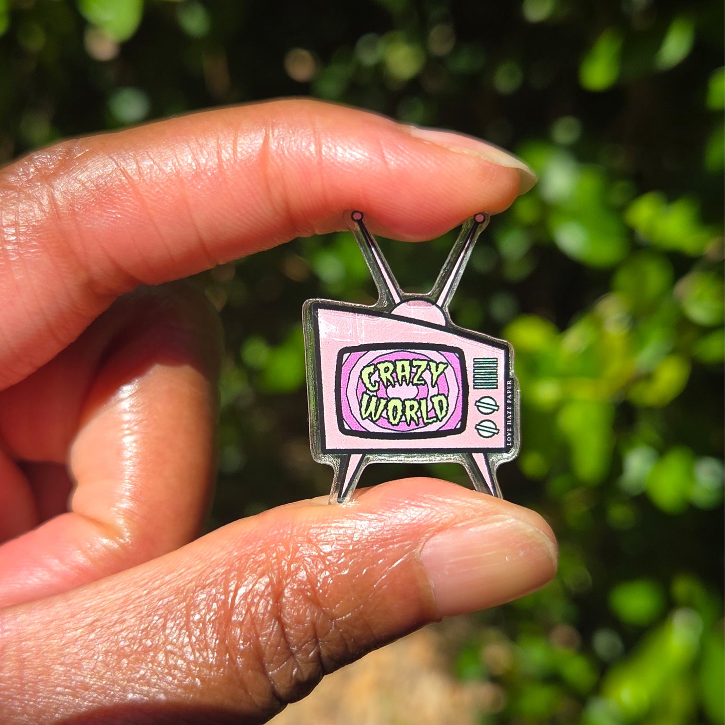 Crazy World Pin