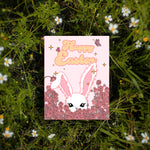 Happy Easter Floral Bunny Greeting Card