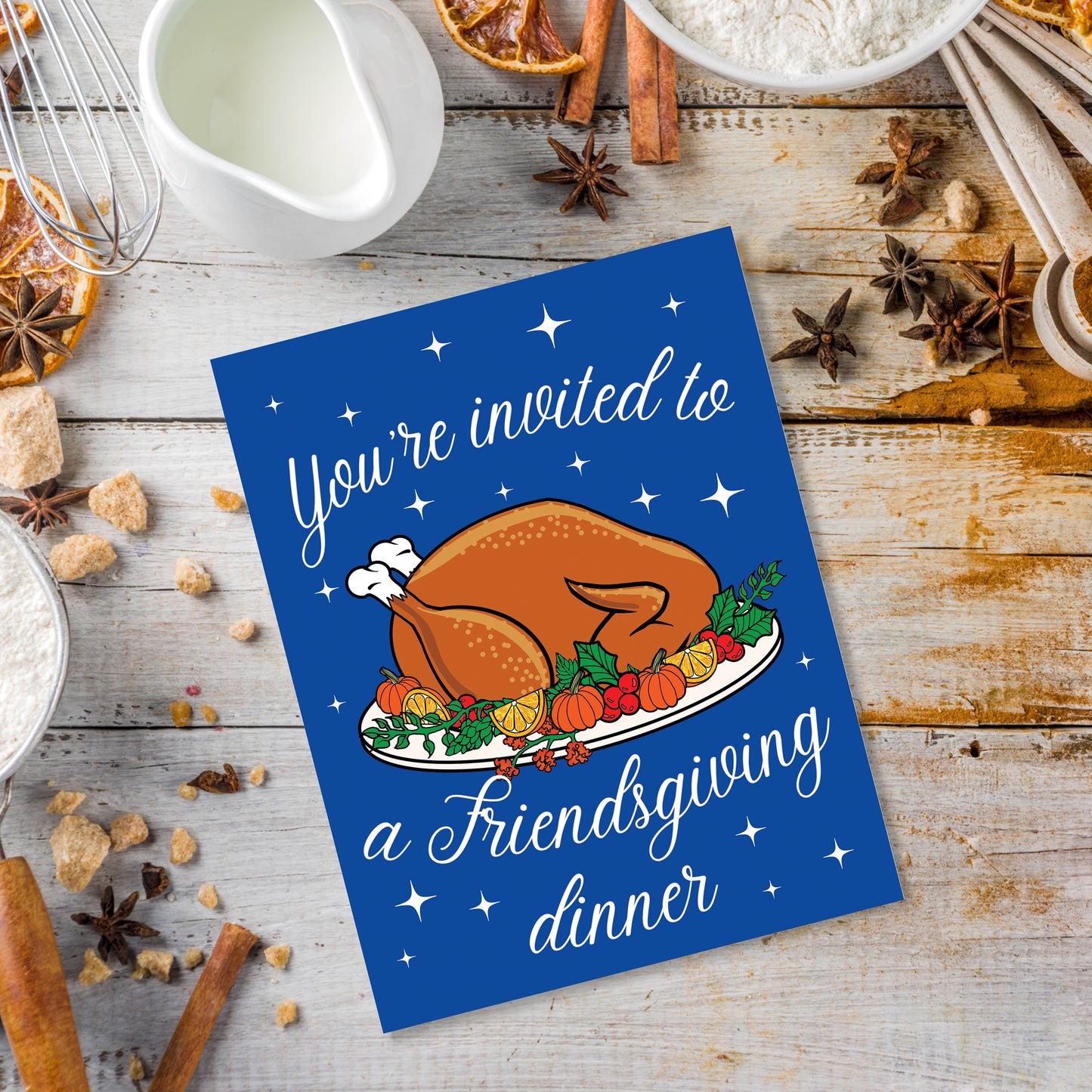 Friendsgiving Invitation Card | Thanksgiving Friend Party | Host Cards