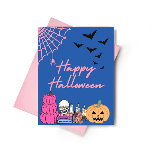 Happy Halloween Blue Card