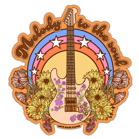 Melody To The Soul Floral Sticker