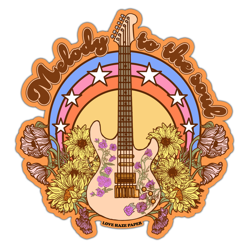 Melody To The Soul Floral Sticker