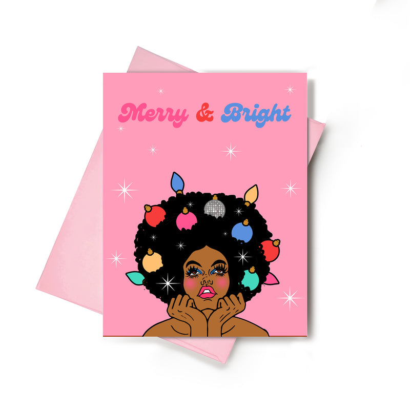 Merry & Bright (Pink) Christmas Card