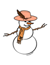 Stylish Snowman Christmas Sticker