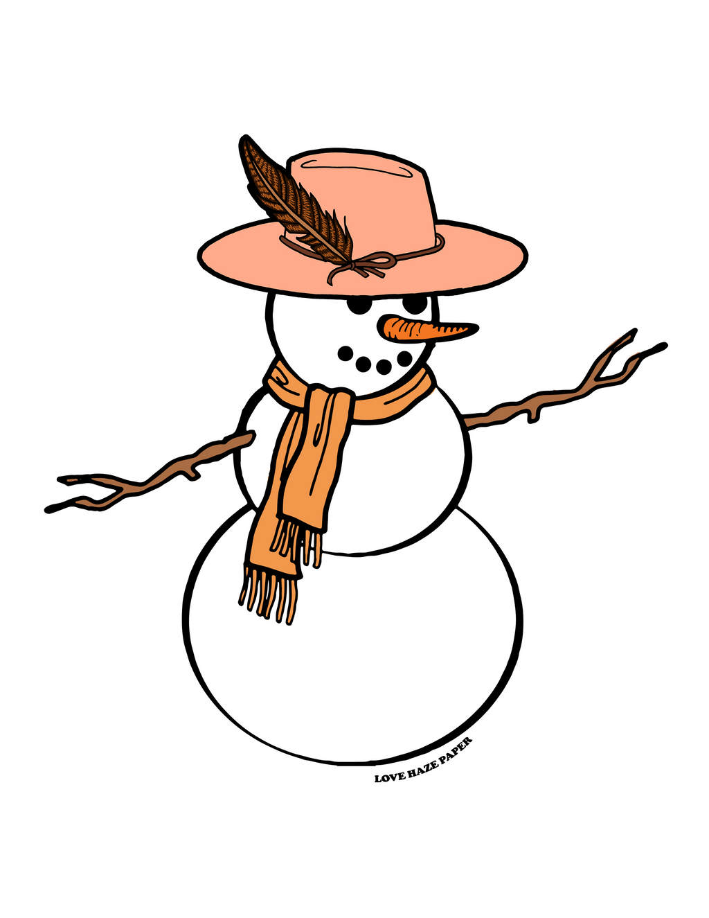 Stylish Snowman Christmas Sticker