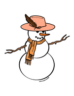 Stylish Snowman Christmas Sticker