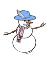 Stylish Snowman Christmas Sticker